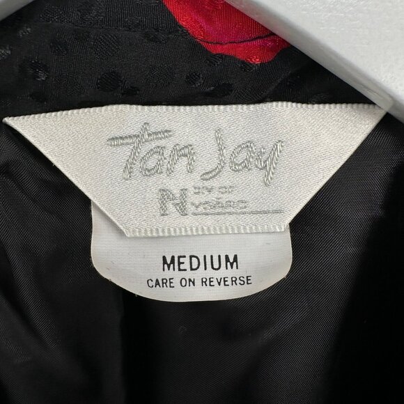 Vintage Bomber Jacket Coat Size Medium Pockets Satin Tan Jay 100% Polyester USA - Picture 9 of 12